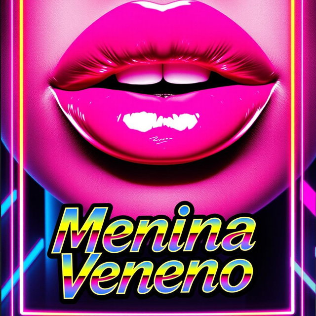 A captivating close-up of a pair of luscious lips, both richly coated in glossy pink lipstick, radiating a bold and vibrant color