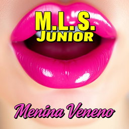 A close-up image of a pair of luscious lips, perfectly shaped and coated in glossy pink lipstick, emphasizing their allure