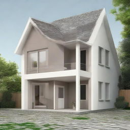 Generate an image demonstrating a renovated version of an existing house.