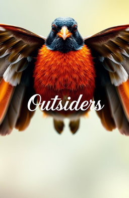 A beautifully detailed image of a robin's wings spread wide open, displaying vibrant colors and intricate feather patterns