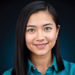 A stunning headshot featuring a confident individual with striking features