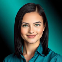 A stunning headshot featuring a confident individual with striking features