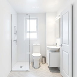 A small compact bathroom design, measuring 120cm x 120cm