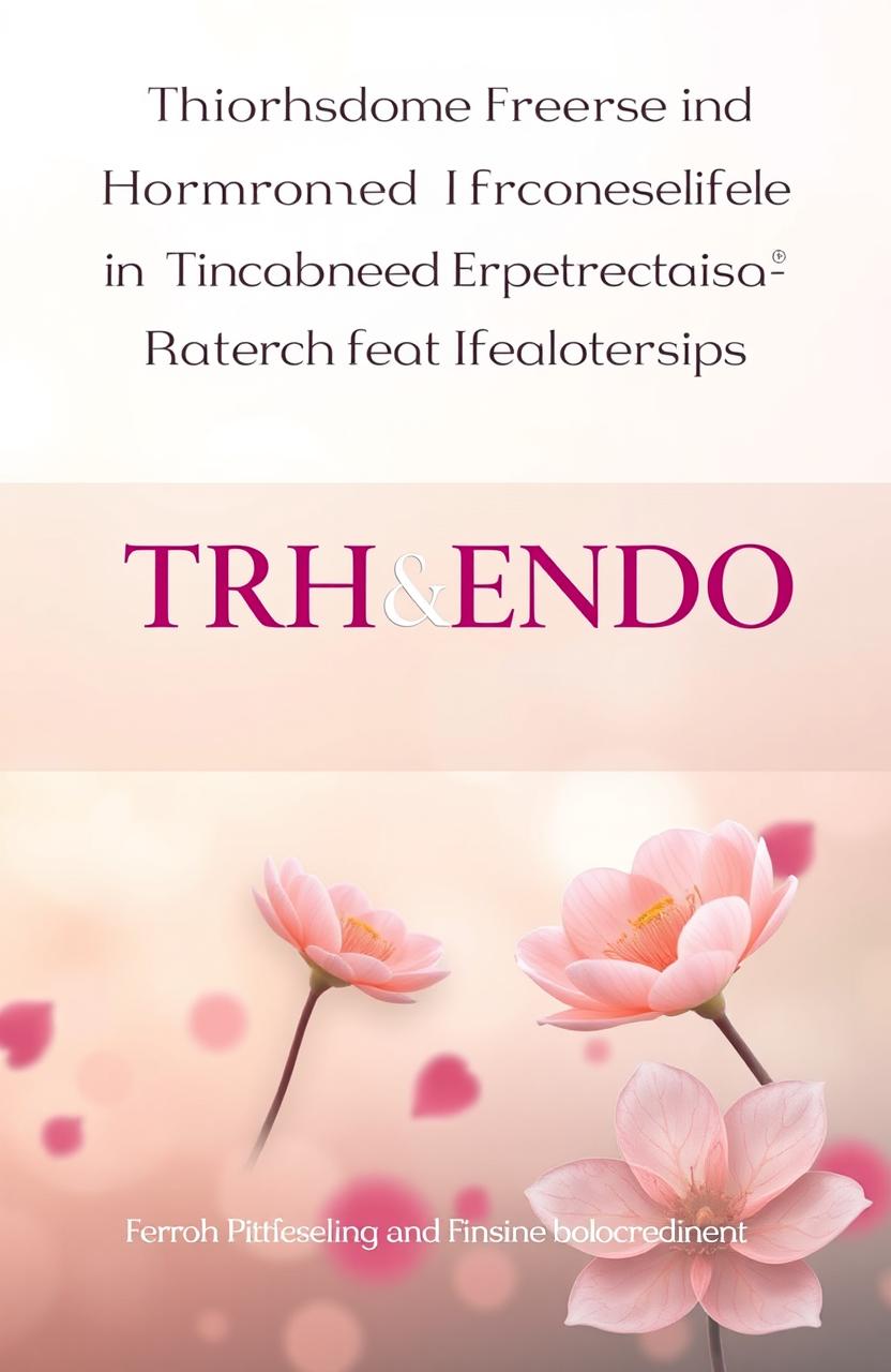 A captivating book cover for 'TRH&ENDO' focusing on Hormone Therapy in Menopause for Patients with Endometriosis