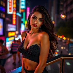 A sensual scene featuring a fashionable young woman with a stylish, confident demeanor