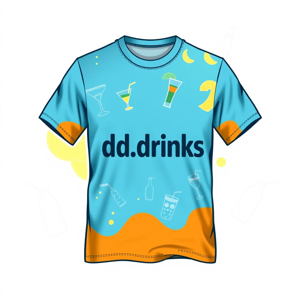 A stylish t-shirt design for a beverage business called 'dd