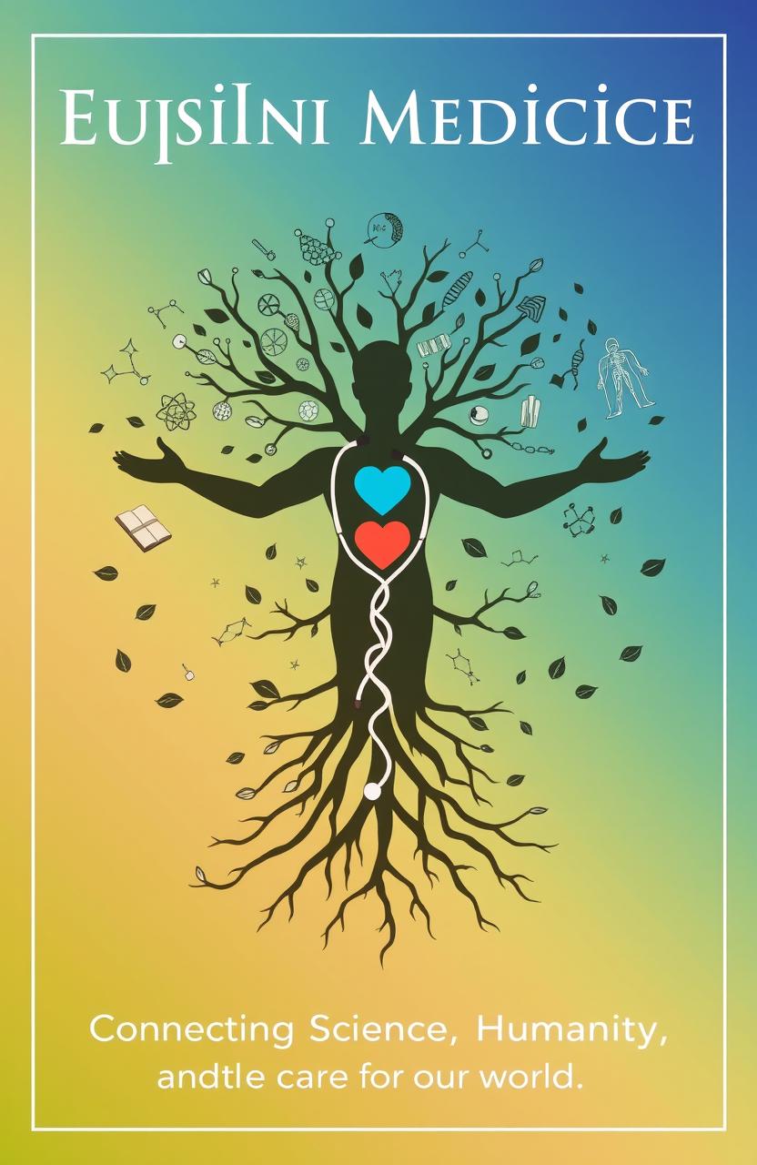 A visually striking cover design featuring a gradient transitioning from green to blue, symbolizing the connection between the environment and medicine