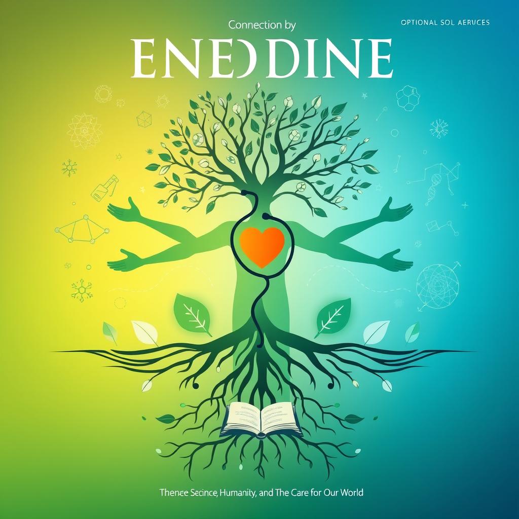 A captivating cover design featuring a gradient transitioning from green to blue, symbolizing the connection between the environment and medicine