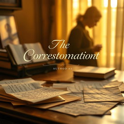 A beautifully styled book cover featuring a desk bathed in warm, golden light