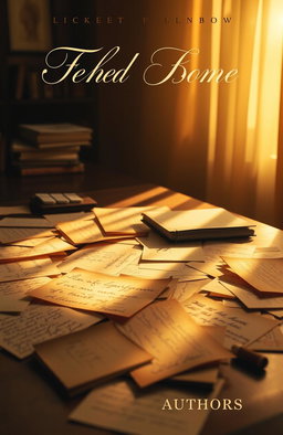 A beautifully composed book cover featuring a desk flooded with soft golden light, creating a warm and inviting atmosphere
