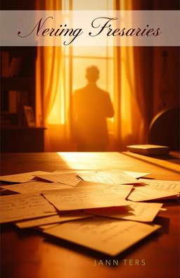 A beautifully designed book cover featuring a desk bathed in warm, golden light