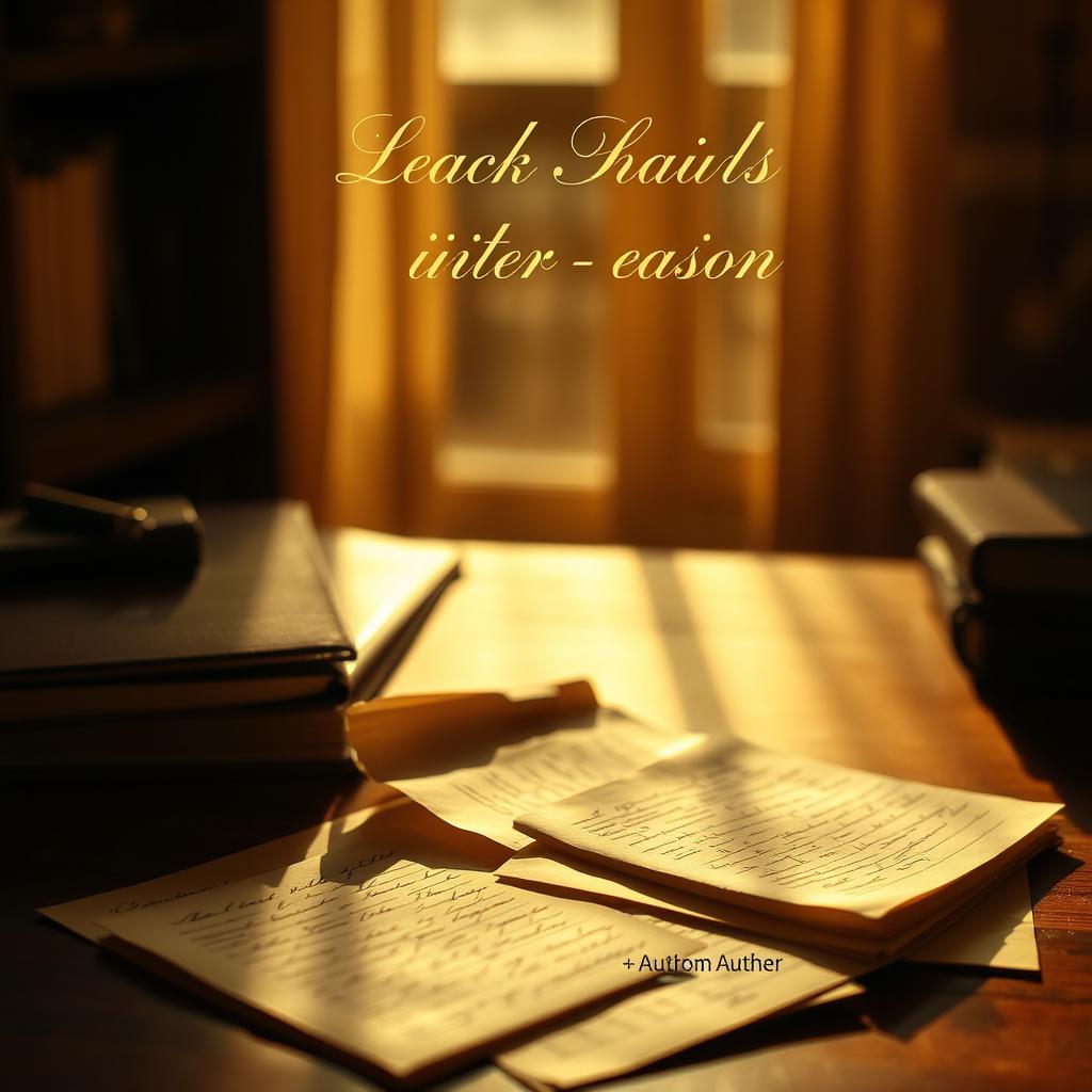 A beautifully designed book cover featuring a desk bathed in warm golden light