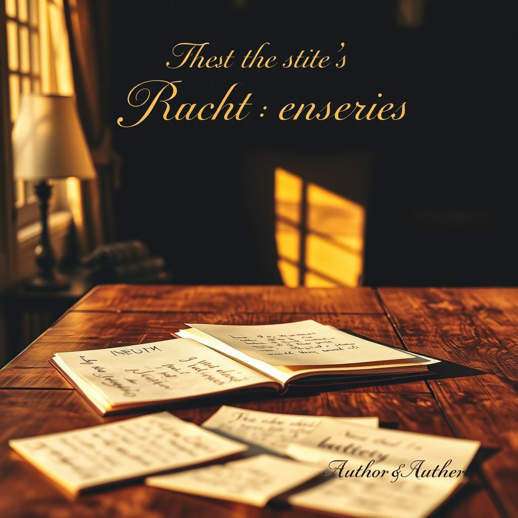 A beautifully designed book cover featuring a wooden desk bathed in warm, golden light