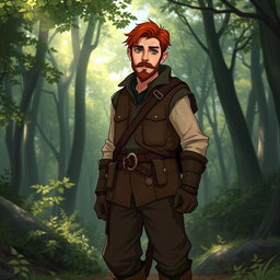 A tabletop RPG character named Kael Ardyn, a half-elf wanderer standing at 1