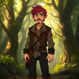 A tabletop RPG character named Kael Ardyn, a wandering half-elf who stands at 1