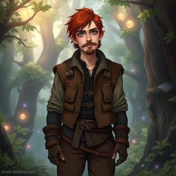 A tabletop DnD RPG character named Kael Ardyn, a wandering half-elf with a height of 1