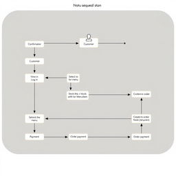 A detailed sequence diagram illustrating an online food ordering system
