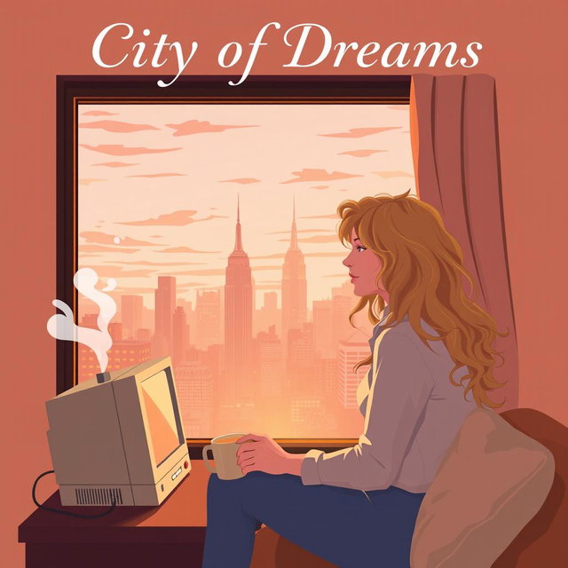 A book cover design in vector art style, sized at 512x800 pixels, for 'City of Dreams'