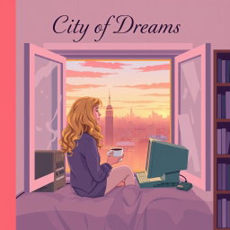 An HD quality book cover design in vector art style for 'City of Dreams'