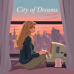 An HD quality book cover design in vector art style for 'City of Dreams'