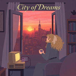 An HD quality book cover design in vector art style for 'City of Dreams'