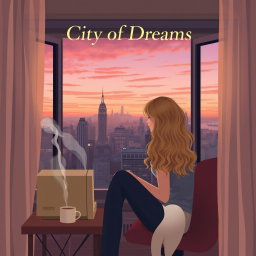 An HD quality book cover design in vector art style for 'City of Dreams'