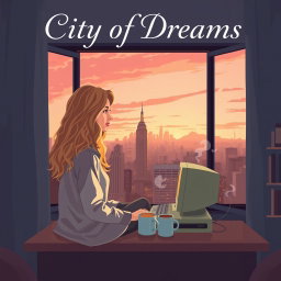 An HD quality book cover design in vector art style for 'City of Dreams'