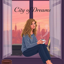 An HD quality book cover design in vector art style for 'City of Dreams'