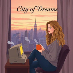 An HD quality book cover design in vector art style for 'City of Dreams'