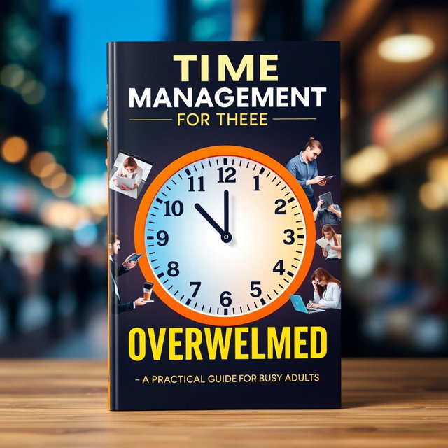 A visually engaging book cover for 'Time Management for the Overwhelmed: A Practical Guide for Busy Adults'