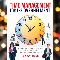 A visually engaging book cover for 'Time Management for the Overwhelmed: A Practical Guide for Busy Adults'
