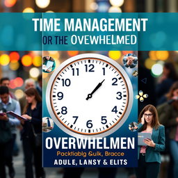 A visually engaging book cover for 'Time Management for the Overwhelmed: A Practical Guide for Busy Adults'