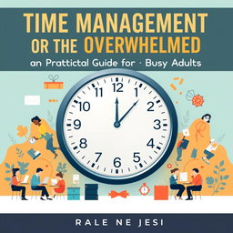 An appealing book cover for 'Time Management for the Overwhelmed: A Practical Guide for Busy Adults'