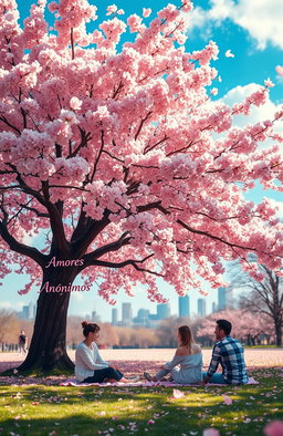 A serene scene depicting a beautiful Sakura tree in full bloom, its delicate pink flowers creating a canopy of blossoms