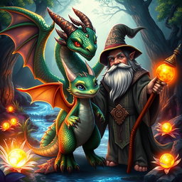 A mythical creature, the offspring of a fierce dragon and a wise wizard