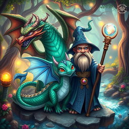 A mythical creature, the offspring of a fierce dragon and a wise wizard