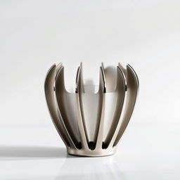 A visually pleasing object with thinner sides, made of sleek, shiny metal