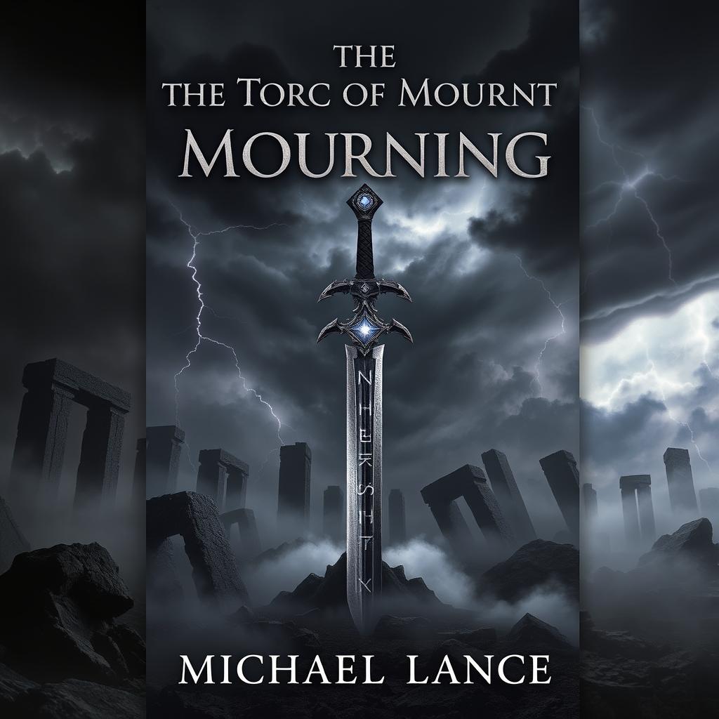 A dark fantasy book cover for 'The Torc of Mourning' by Michael Lance