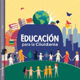 An artistic cover design for a publication titled 'Educación para la Ciudadanía'