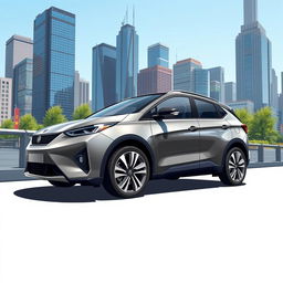 A detailed illustration of a DA64V vehicle in a sleek gray color, showcasing its aerodynamic design and modern features