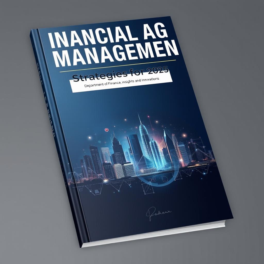 A detailed and engaging book cover titled 'Financial Agency Management: Strategies for 2025'