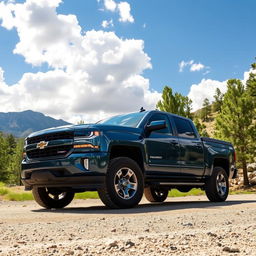 A Chevrolet Avalanche truck parked in a rugged outdoor landscape, showcasing its powerful design and versatility