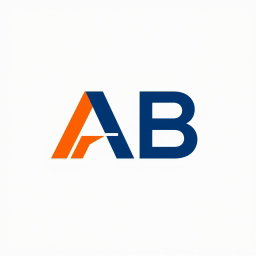 A modern logo design featuring a sleek and stylized combination of the letters 'A' and 'B'