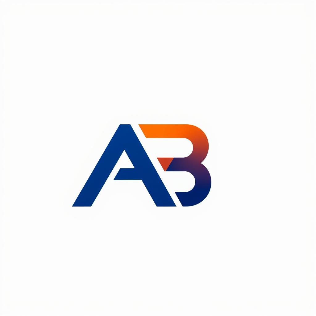 A modern logo design featuring a sleek and stylized combination of the letters 'A' and 'B'