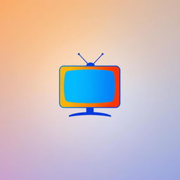 A modern and sleek design of a television logo, featuring a stylized flat screen TV outline, vibrant colors like blue and orange, and bold, contemporary typography