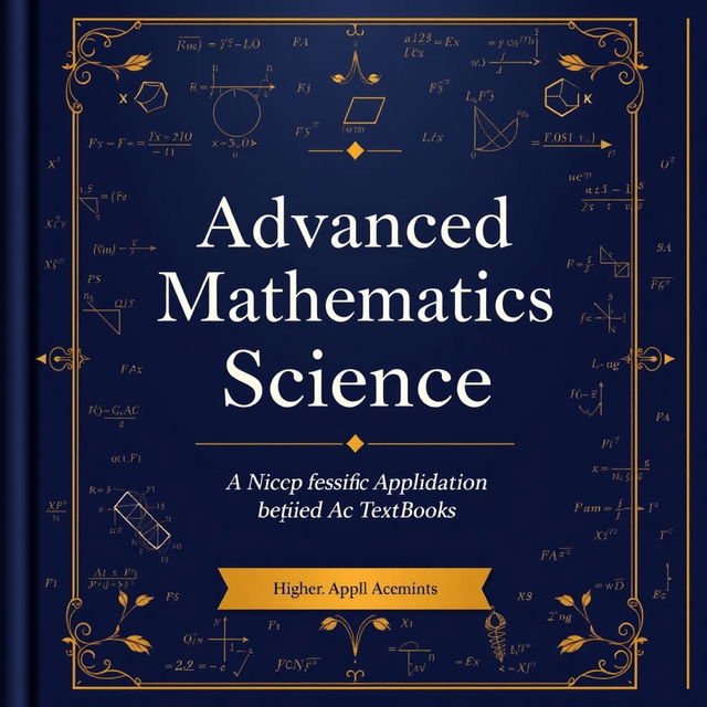 A scholarly cover design for a higher mathematics textbook titled 'Advanced Mathematics Science'