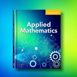 A captivating cover design for a textbook titled 'Applied Mathematics', showcasing a sleek, modern aesthetic