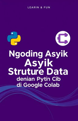 A captivating and modern book cover design for "Ngoding Asyik Struktur Data dengan Python di Google Colab"