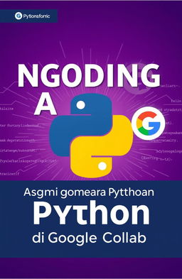 A captivating and modern book cover design for "Ngoding Asyik Struktur Data dengan Python di Google Colab"