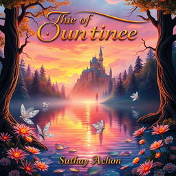 A captivating book cover design featuring an enchanting fantasy landscape